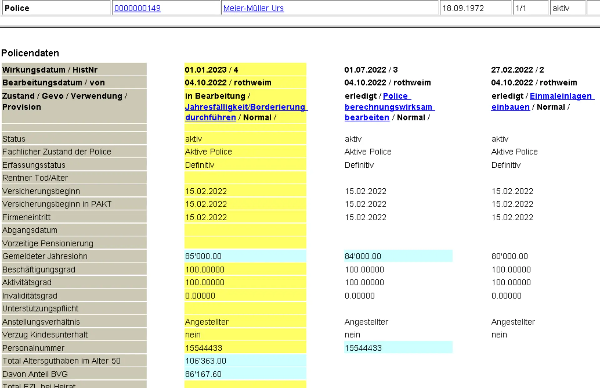 Prevo - Auskunft police mit aenderungen und schwebe ausschnitt